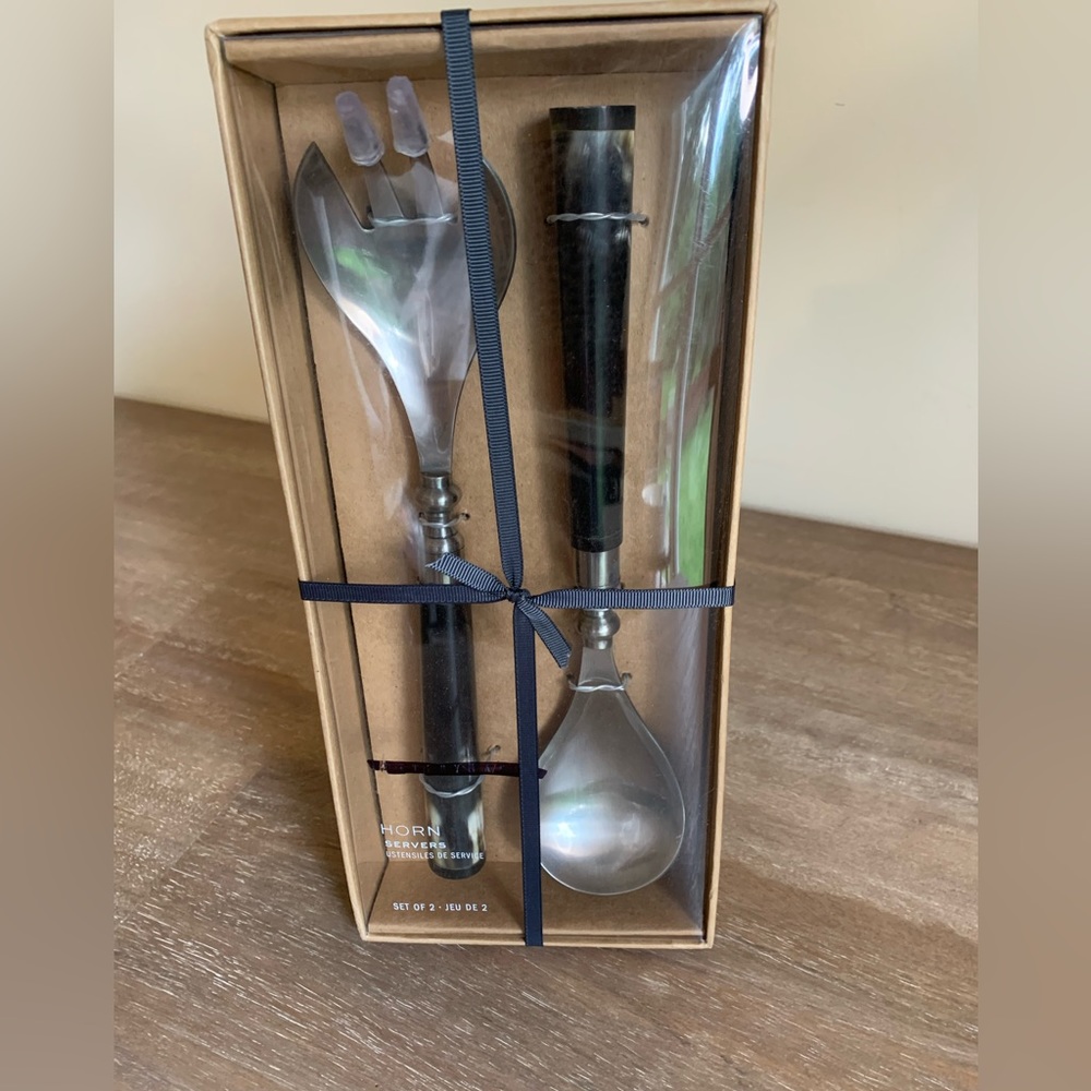 RARE Buffalo Horn Salad Servers